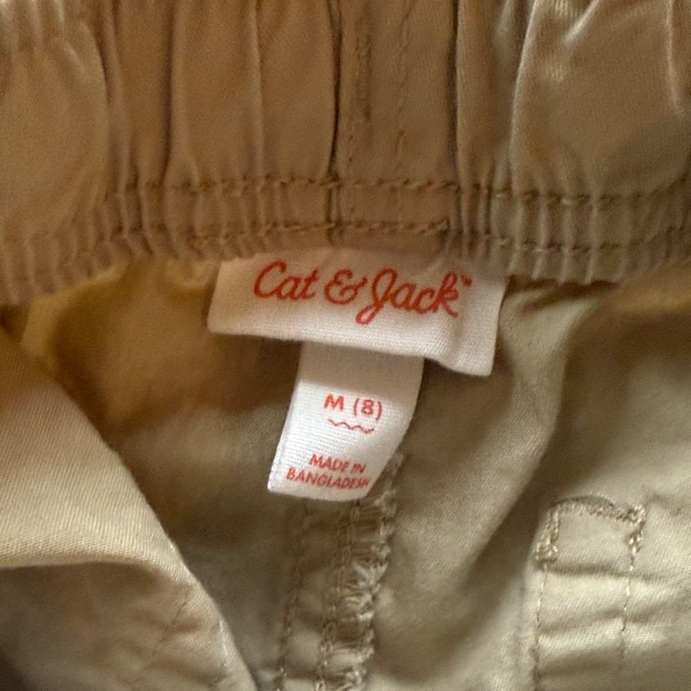 LOT - Two pairs of Cat & Jack Kids' Tan Elastic Waist Shorts - Picture 3 of 4
